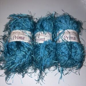 Moda Dea Prima fashion yarn, Turquoise, lot of 3 (72 yds each)